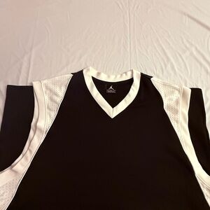 Black and White V-Neck Sports Jersey